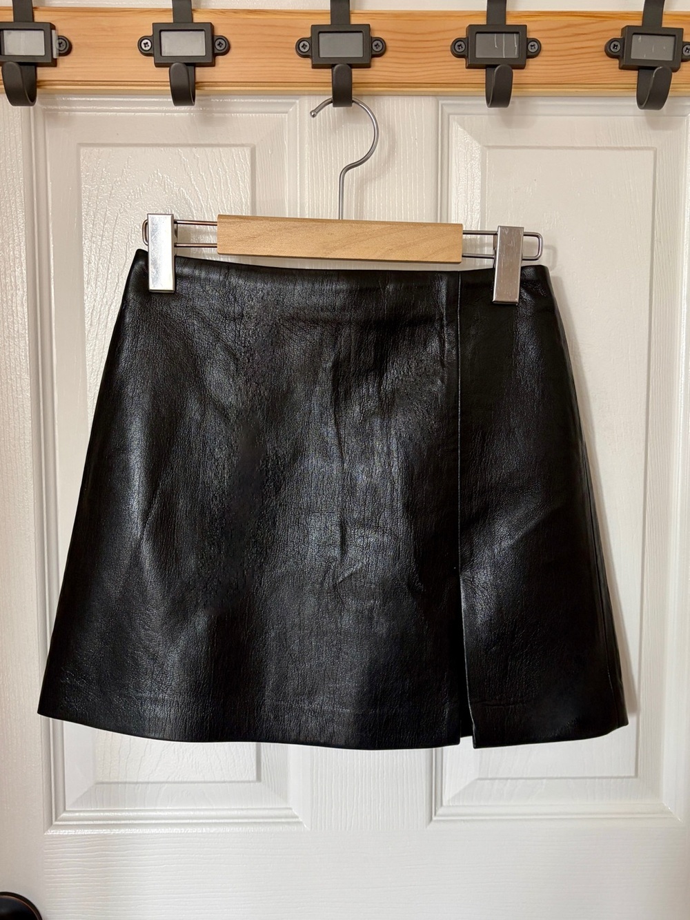 Aritzia Sunday Best Black Faux Leather Mini Skirt